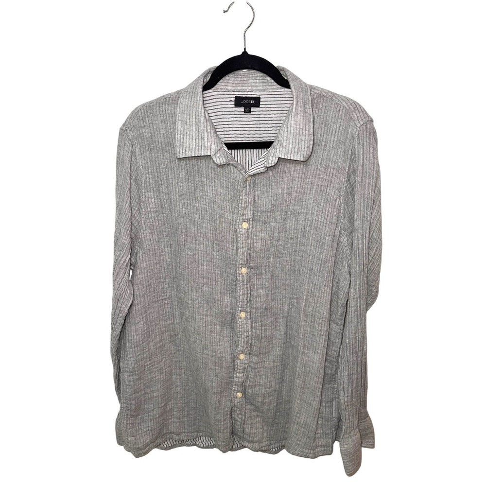 Joe's Jeans Coastal Minimalist 100% Cotton Button Down Shirt Gray Men's XL